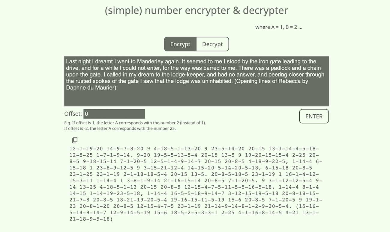 Number Encrypter and Decrypter